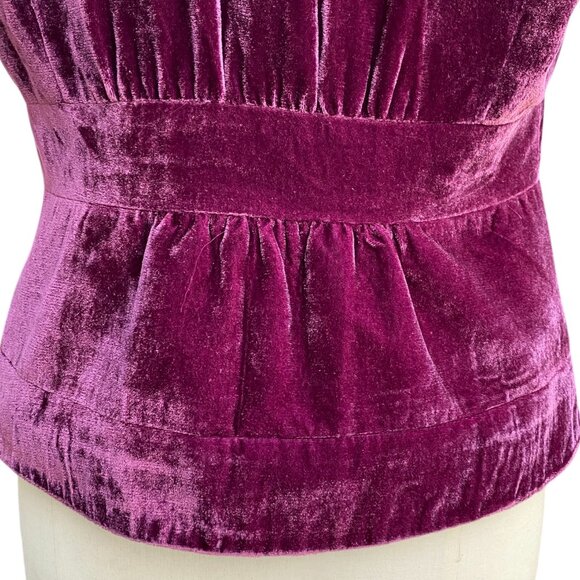 Work to Weekend Velvet Puff Short Sleeve Blazer Purple Dark Fairy Grunge 80s-10 - Picture 10 of 15